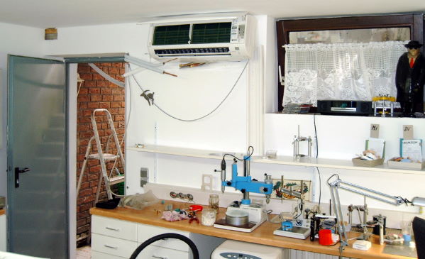 Montage des Verdampfers im Labor